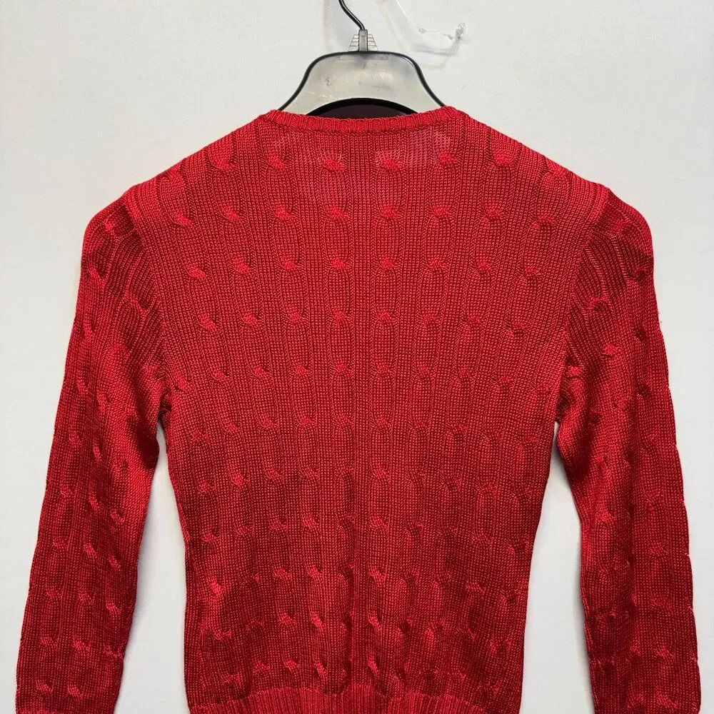 Ralph Lauren Black Label Women 100% Silk Cardigan Sweater Size Medium C124 -21